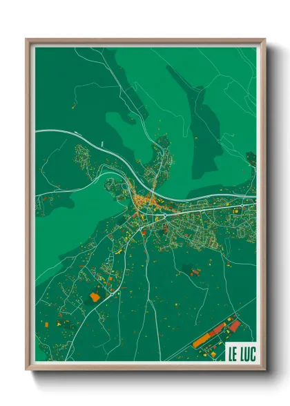 Une affiche de carte sur Le Luc