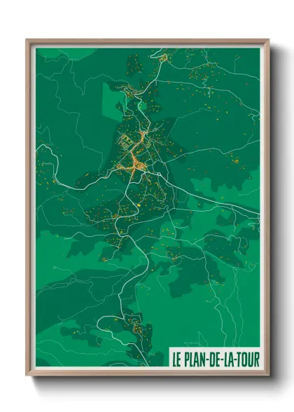 Une affiche de carte sur Le Plan-de-la-Tour