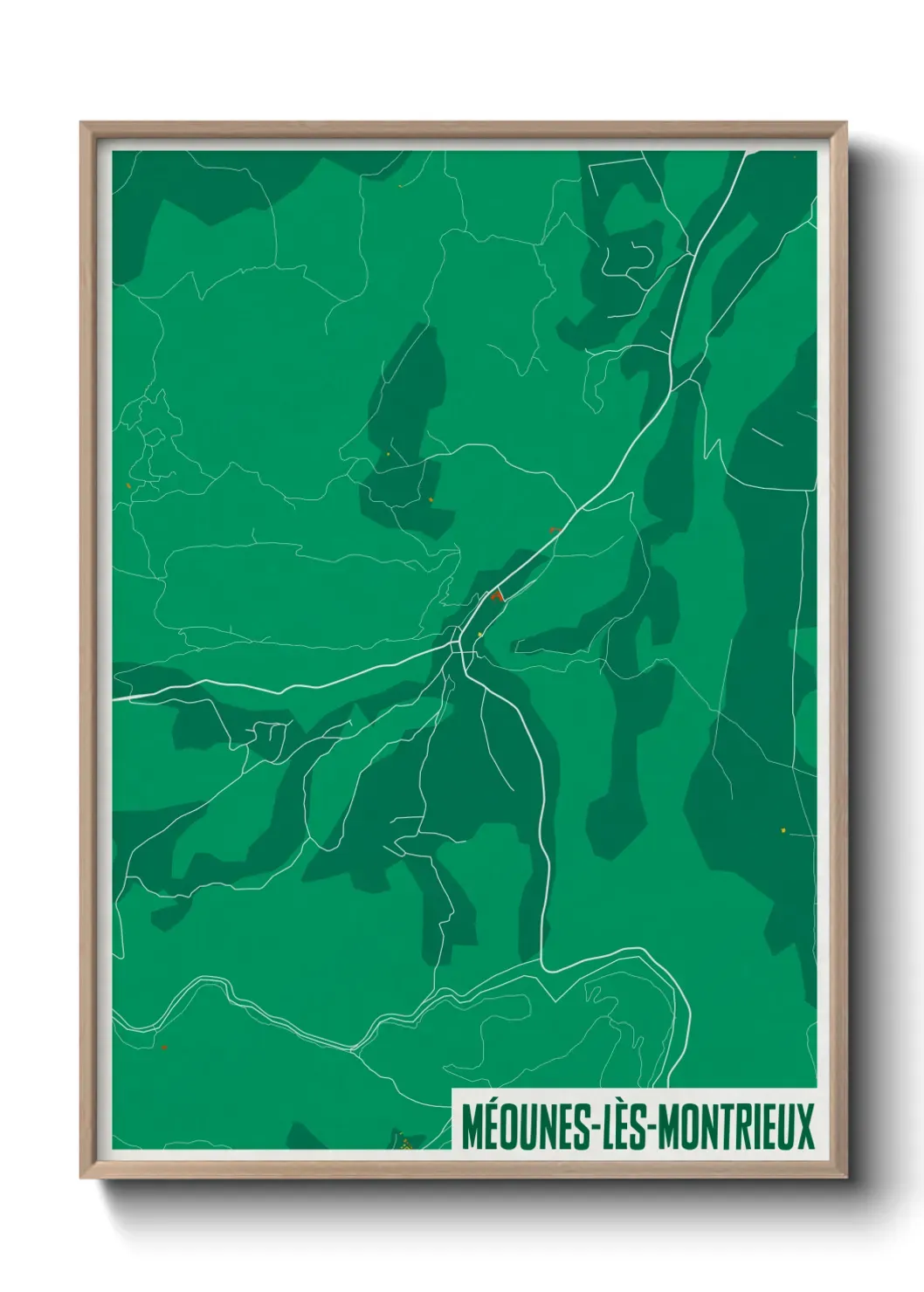Un poster carte Méounes-lès-Montrieux