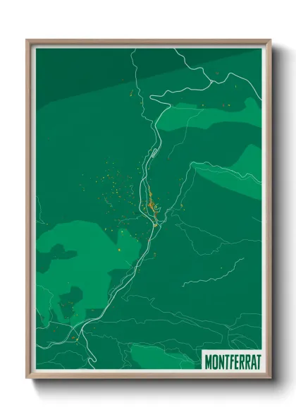 Une affiche de carte sur Montferrat