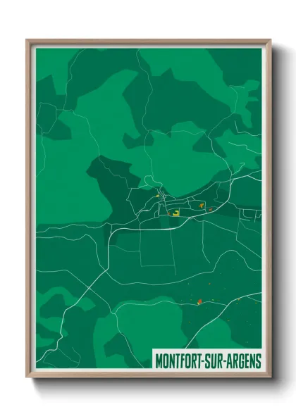 Une affiche de carte sur Montfort-sur-Argens
