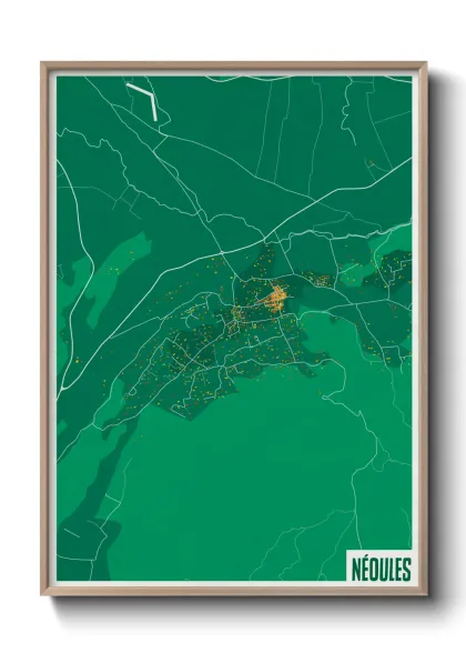 Une affiche de carte sur Néoules