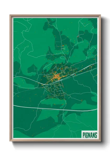 Une affiche de carte sur Pignans