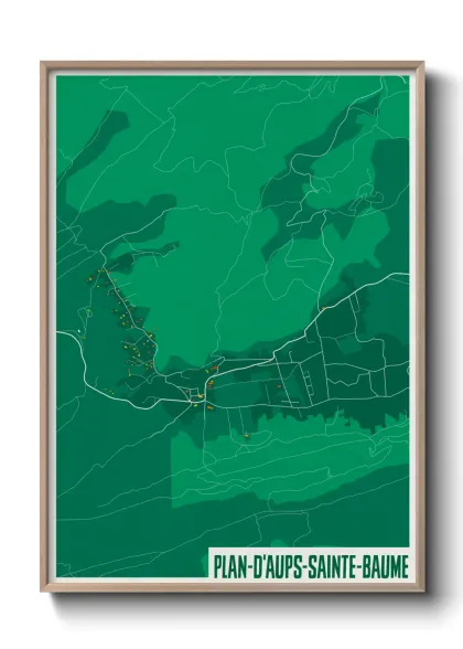 Une affiche de carte sur Plan-d'Aups-Sainte-Baume