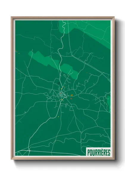 Une affiche de carte sur Pourrières