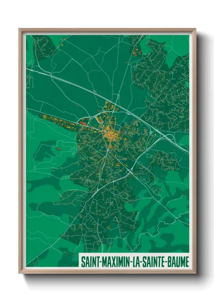Une affiche de carte sur Saint-Maximin-la-Sainte-Baume