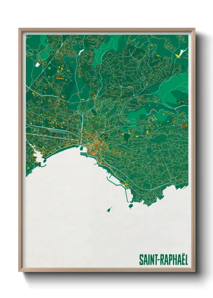 Une affiche de carte sur Saint-Raphaël