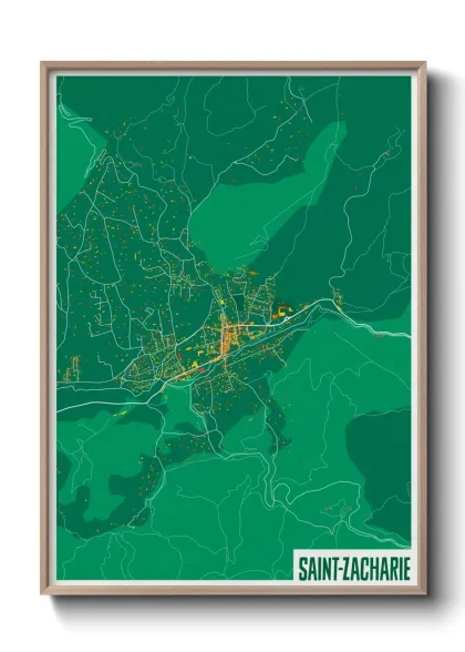 Une affiche de carte sur Saint-Zacharie
