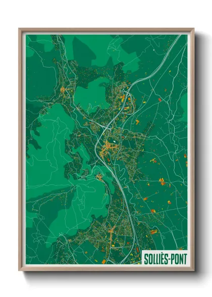 Une affiche de carte sur Solliès-Pont