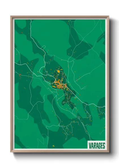 Une affiche de carte sur Varages