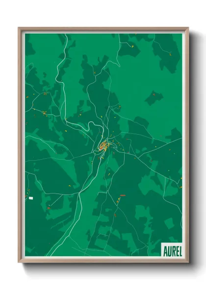 Une affiche de carte sur Aurel