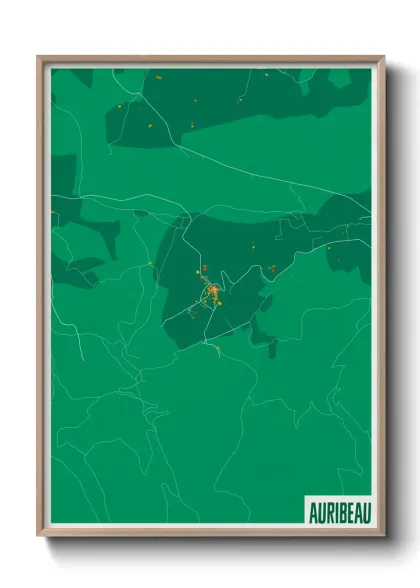 Une affiche de carte sur Auribeau
