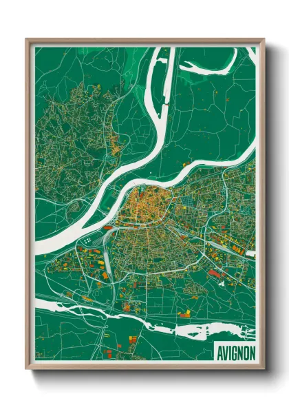 Une affiche de carte sur Avignon