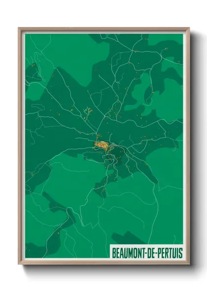 Une affiche de carte sur Beaumont-de-Pertuis
