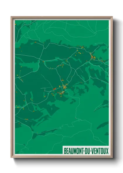 Une affiche de carte sur Beaumont-du-Ventoux
