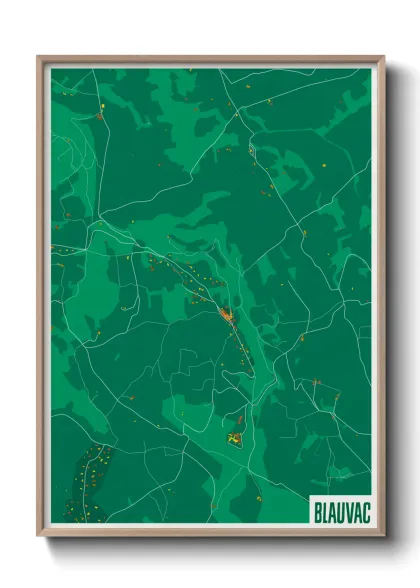Une affiche de carte sur Blauvac