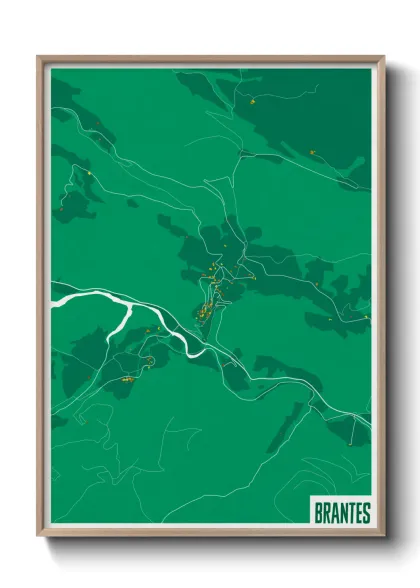 Une affiche de carte sur Brantes