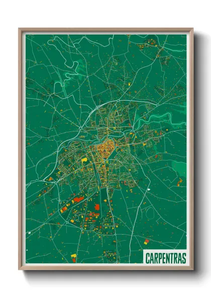 Une affiche de carte sur Carpentras