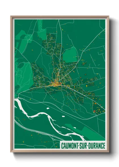 Une affiche de carte sur Caumont-sur-Durance