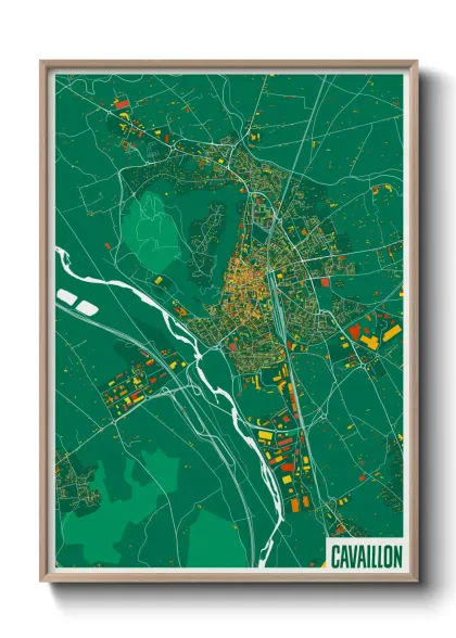 Une affiche de carte sur Cavaillon