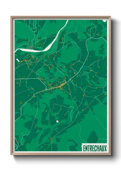 Une affiche de carte sur Entrechaux