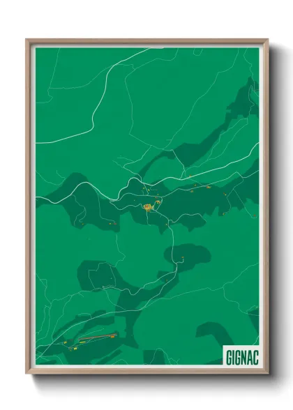 Une affiche de carte sur Gignac
