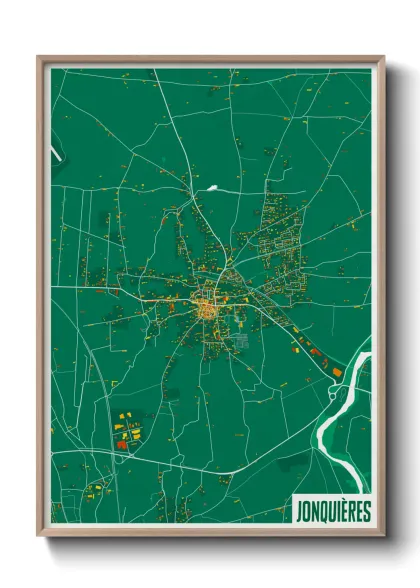 Une affiche de carte sur Jonquières