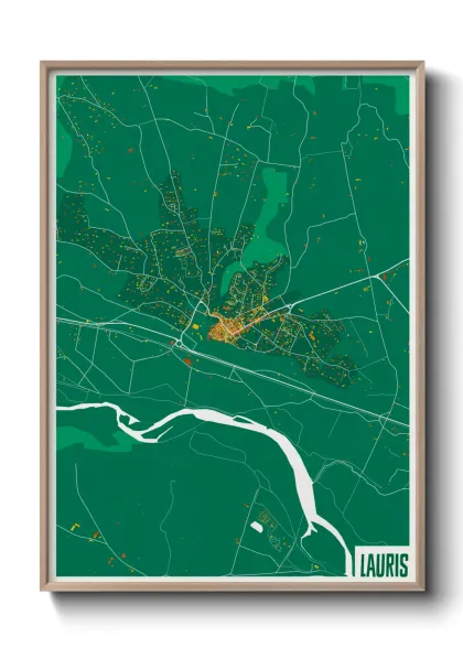 Une affiche de carte sur Lauris