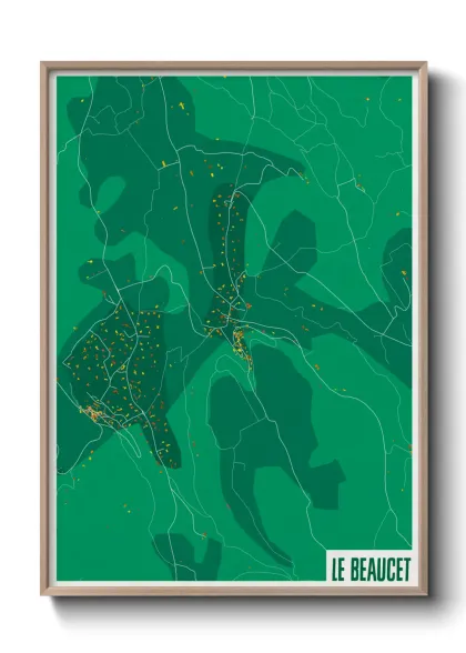 Une affiche de carte sur Le Beaucet