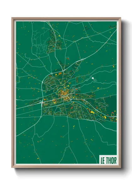 Une affiche de carte sur Le Thor