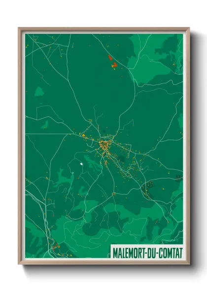 Une affiche de carte sur Malemort-du-Comtat