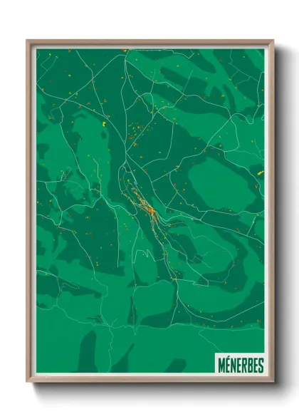 Une affiche de carte sur Ménerbes