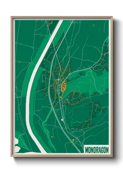 Une affiche de carte sur Mondragon