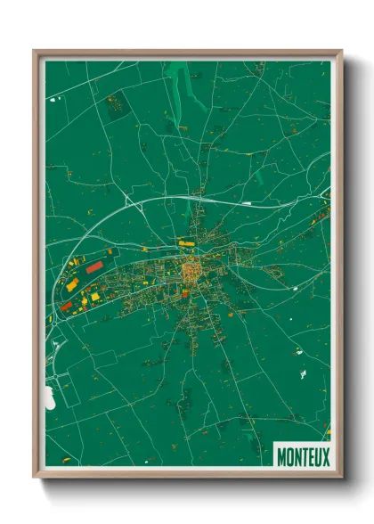 Une affiche de carte sur Monteux