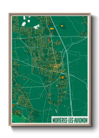 Une affiche de carte sur Morières-lès-Avignon