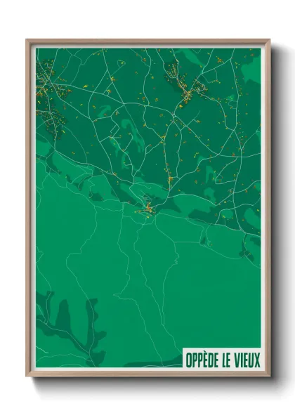 Une affiche de carte sur Oppède le Vieux