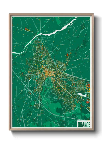 Une affiche de carte sur Orange