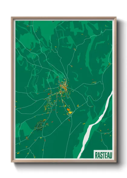 Une affiche de carte sur Rasteau