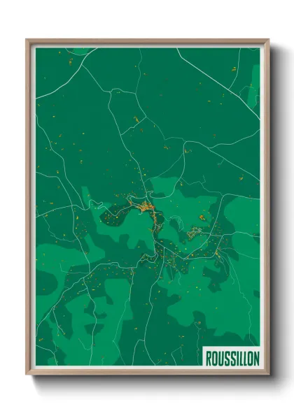 Une affiche de carte sur Roussillon