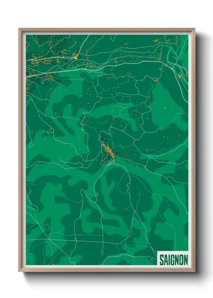 Une affiche de carte sur Saignon