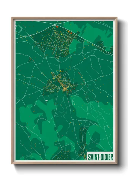 Une affiche de carte sur Saint-Didier