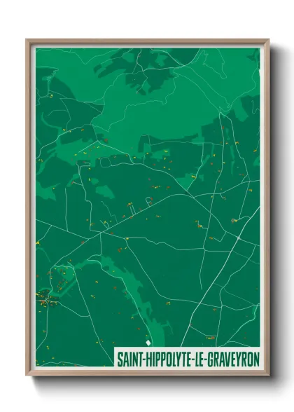 Une affiche de carte sur Saint-Hippolyte-le-Graveyron
