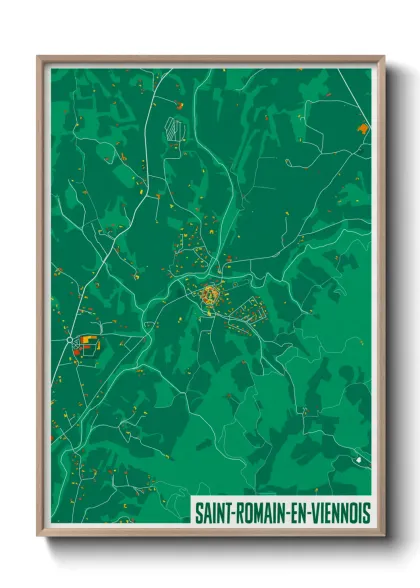 Une affiche de carte sur Saint-Romain-en-Viennois