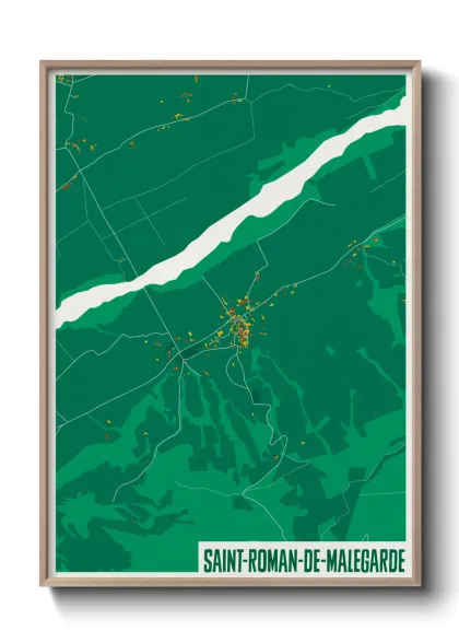 Une affiche de carte sur Saint-Roman-de-Malegarde