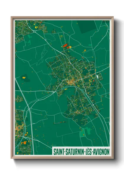 Une affiche de carte sur Saint-Saturnin-lès-Avignon