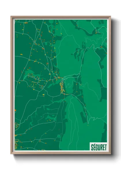 Une affiche de carte sur Séguret