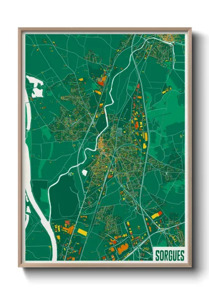 Une affiche de carte sur Sorgues