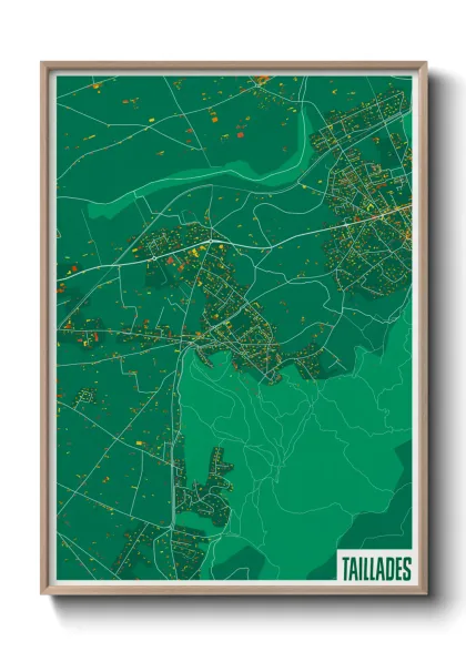 Une affiche de carte sur Taillades