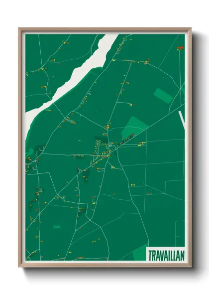 Une affiche de carte sur Travaillan