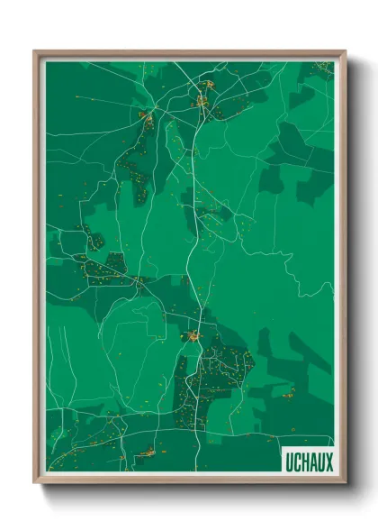 Une affiche de carte sur Uchaux
